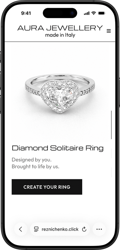 Design of the Home Page of a Jewelry Configurator for Mobile