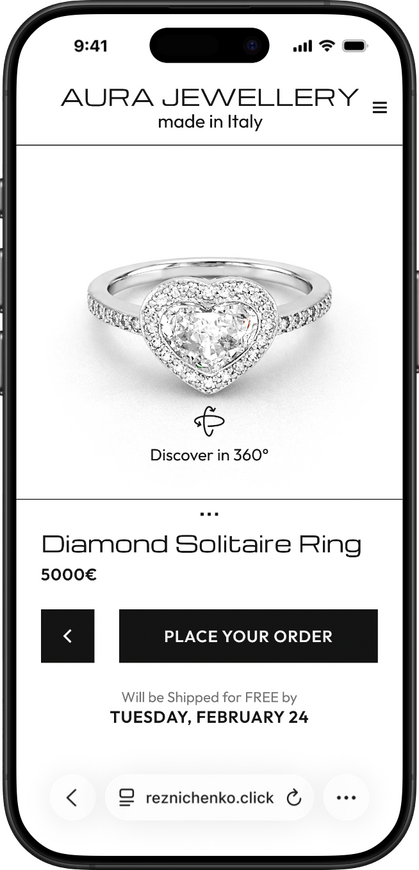 Design of the Summary Page of a Jewelry Configurator for Mobile