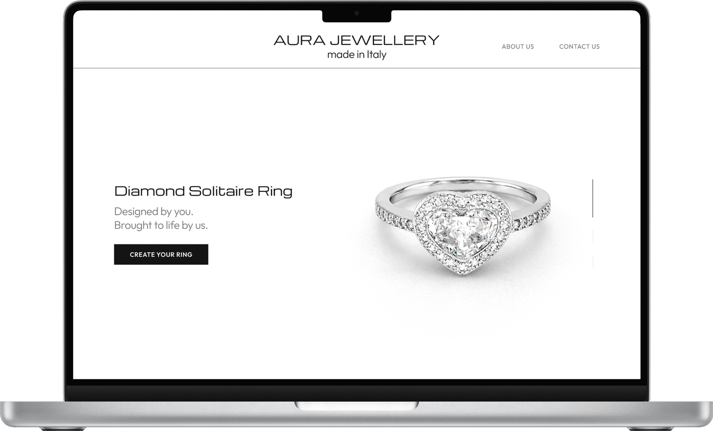 Design of the Home Page of a Jewelry Configurator for Desktop