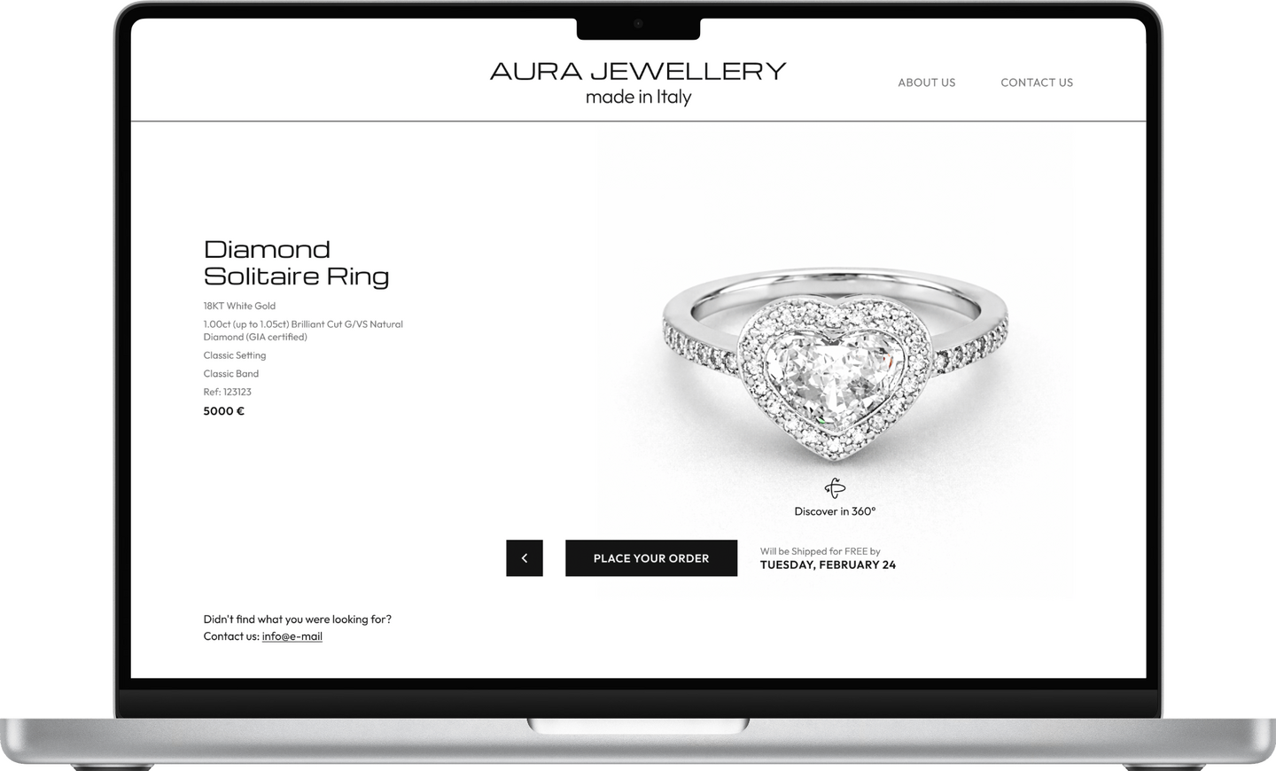 Design of the Creation Summary Page of a Jewelry Configurator for Desktop