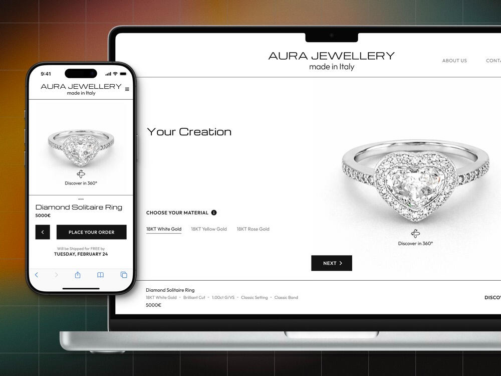 Minimalistic web jewelry configurator