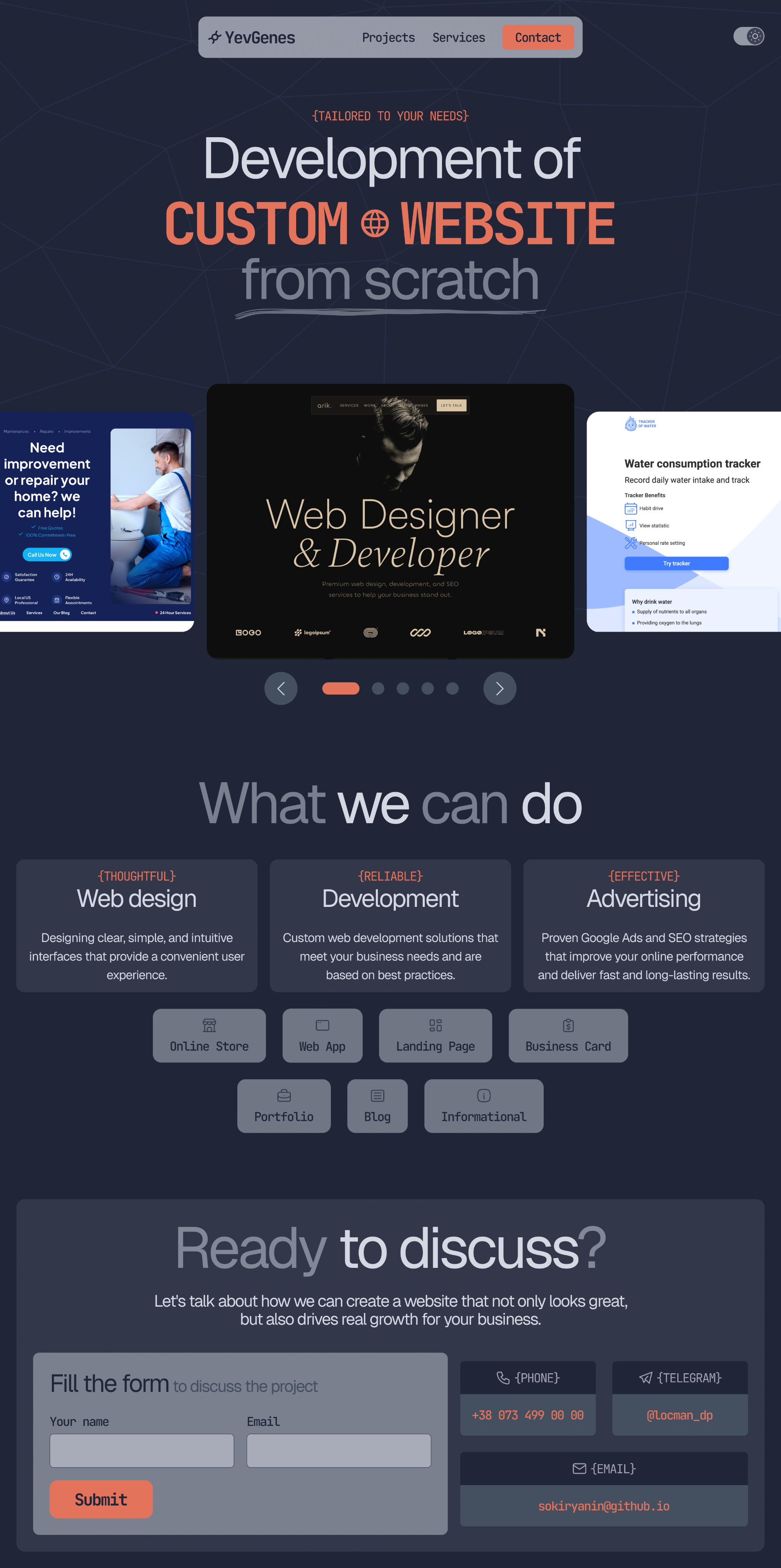 Quirky landing page Design