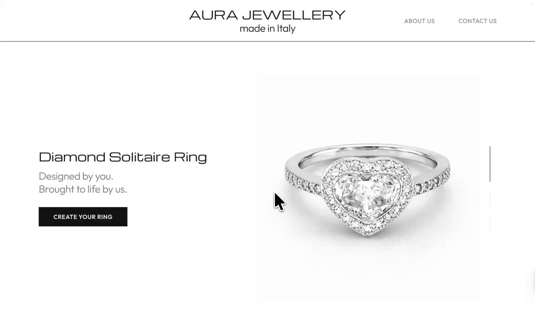 Video of the jewelry configurator home page prototype