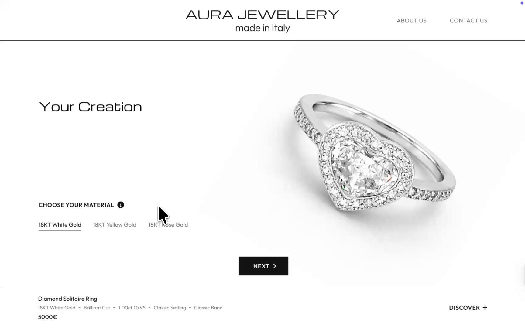 Video of the jewelry online shop configurator prototype